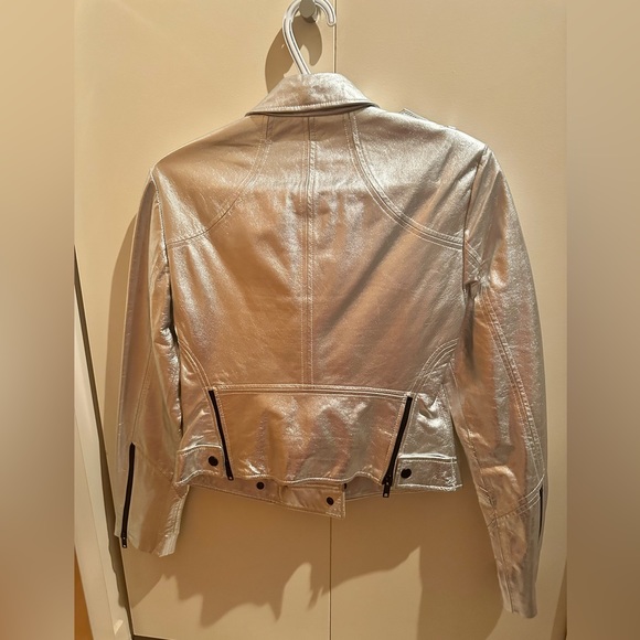 DKNY Silver leather jacket - Picture 2 of 6